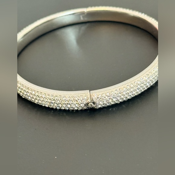 Nordstrom 5 row pave Cubic Zirconia silver metal bracelet - Picture 4 of 8